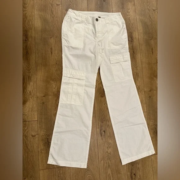 Free People White Wide-Leg Cargo Pants - Picture 5 of 15